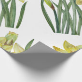 Waterverf Daffodils Flower Portrait Illustratie Cadeaupapier (Hoek)