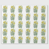 Waterverf Daffodils Flower Portrait Illustratie Cadeaupapier (Vlak)