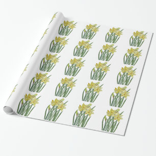 Waterverf Daffodils Flower Portrait Illustratie Cadeaupapier