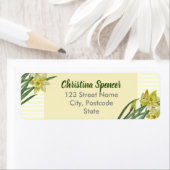 Waterverf Daffodils Flower Portrait Illustratie Etiket (Insitu)