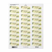 Waterverf Daffodils Flower Portrait Illustratie Etiket (Full Sheet)