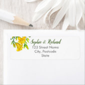 Waterverf Daffodils Flower Portrait Illustratie Etiket (Insitu)