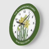 Waterverf Daffodils Flower Portrait Illustratie Grote Klok (Hoek)