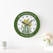 Waterverf Daffodils Flower Portrait Illustratie Grote Klok (Huis)