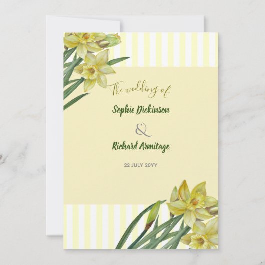Waterverf Daffodils Flower Portrait Illustratie Kaart (Achterkant)