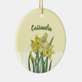 Waterverf Daffodils Flower Portrait Illustratie Keramisch Ornament (Rechts)