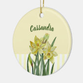 Waterverf Daffodils Flower Portrait Illustratie Keramisch Ornament (Links)