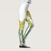 Waterverf Daffodils Flower Portrait Illustratie Leggings (Rechts)