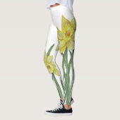 Waterverf Daffodils Flower Portrait Illustratie Leggings (Links)