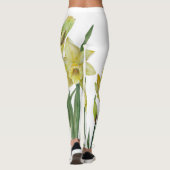 Waterverf Daffodils Flower Portrait Illustratie Leggings (Achterkant)