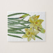 Waterverf Daffodils Flower Portrait Illustratie Legpuzzel (Horizontaal)