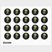 Waterverf Daffodils Flower Portrait Illustratie Ronde Sticker (Vel)