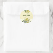 Waterverf Daffodils Flower Portrait Illustratie Ronde Sticker (Tas)