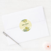 Waterverf Daffodils Flower Portrait Illustratie Ronde Sticker (Envelop)