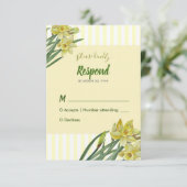 Waterverf Daffodils Flower Portrait Illustratie RSVP Kaartje (Staand voorkant)