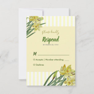 Waterverf Daffodils Flower Portrait Illustratie RSVP Kaartje
