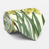 Waterverf Daffodils Flower Portrait Illustratie Stropdas (Opgerold)