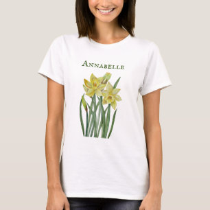 Waterverf Daffodils Flower Portrait Illustratie T-shirt
