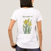 Waterverf Daffodils Flower Portrait Illustratie T-shirt (Achterkant)