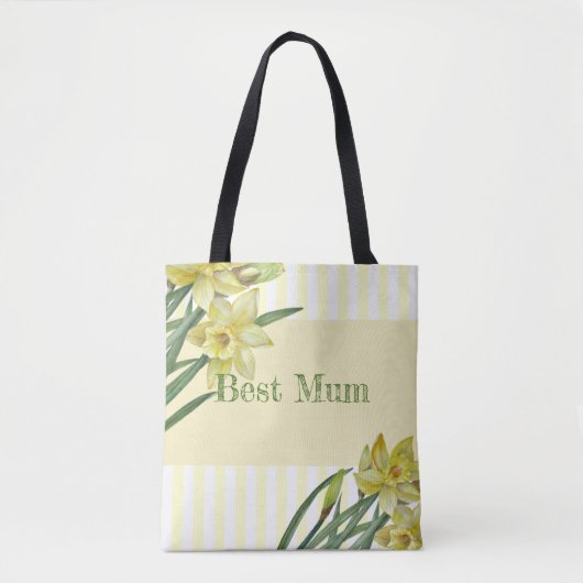 Waterverf Daffodils Flower Portrait Illustratie Tote Bag (Voorkant)