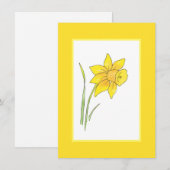 Waterverf Daffodils Notitiekaartje (Voorkant / Achterkant)
