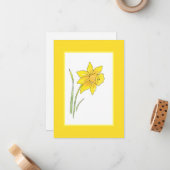 Waterverf Daffodils Notitiekaartje (Voorkant / Achterkant in situ)