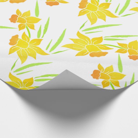 Waterverf Daffodils Patroon Cadeaupapier (Hoek)