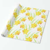 Waterverf Daffodils Patroon Cadeaupapier (Uitgerold)