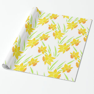 Waterverf Daffodils Patroon Cadeaupapier