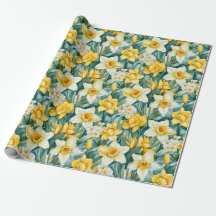 Waterverf Daffodils wrappen papierrol