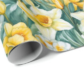 Waterverf Daffodils wrappen papierrol Cadeaupapier (Rol Hoek)