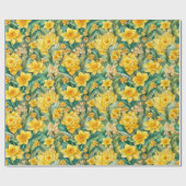 Waterverf Daffodils wrappen papierrol Cadeaupapier (Vlak)