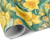 Waterverf Daffodils wrappen papierrol Cadeaupapier (Rol Hoek)