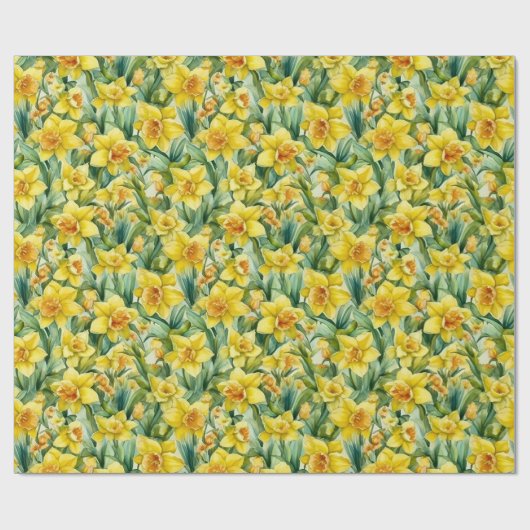 Waterverf Daffodils wrappen papierrol Cadeaupapier (Vlak)