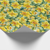 Waterverf Daffodils wrappen papierrol Cadeaupapier (Hoek)