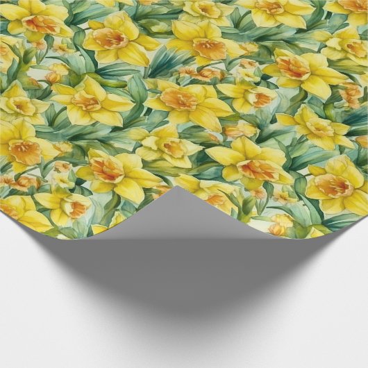 Waterverf Daffodils wrappen papierrol Cadeaupapier (Hoek)