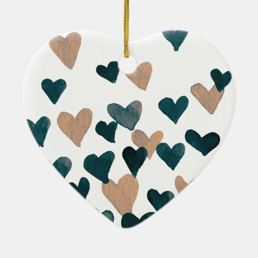 Waterverf dag valentijn - neutraal keramisch ornament (Achterkant)