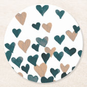 Waterverf dag valentijn - neutraal ronde kartonnen onderzetter (Voorkant)