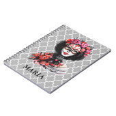 Waterverf Dag van de dode Rozen Roze rood Notitieboek (Linkerzijde)