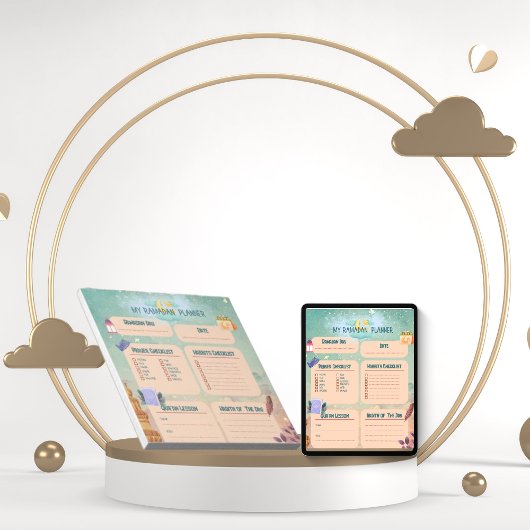 Waterverf dagelijkse ramadan activiteitenplanner notitieblok