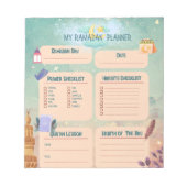 Waterverf dagelijkse ramadan activiteitenplanner notitieblok (Voorkant)