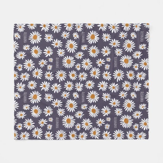 Waterverf dagen Aangepaste naam blauw Fleece Deken (Voorkant (Horizontaal))