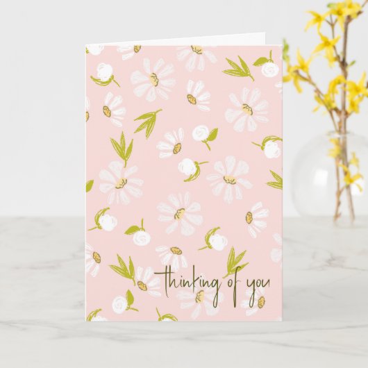 Waterverf dagen op roze kaart (Gele Bloem)