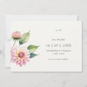 Waterverf Dahlia bloem Save the Date Uitnodiging (Voorkant)