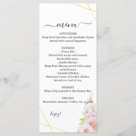 Waterverf Dahlia en Rozen bruiloft Menu