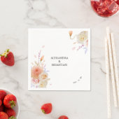 Waterverf Dahlia en Rozen bruiloft Servet (Insitu)