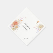 Waterverf Dahlia en Rozen bruiloft Servet (Hoek)