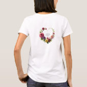 Waterverf Dahlia Hart Bloemkrans Moederdag T-shirt (Achterkant)