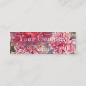 waterverf dahlias bloemen mini visitekaartje (Achterkant)