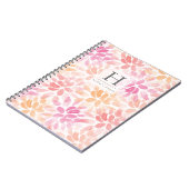 Waterverf Dahlias Monogram Notitieboek (Linkerzijde)